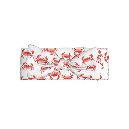 Cute Crab Red Print Bow Headbands for Baby Girls