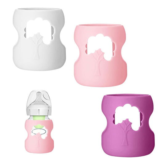 NYTGAH 3 Pack Silicone Sleeve for Dr. Brown Wide-Neck Bottle 5 oz, Anti Breakage Bottle Holder for Baby with