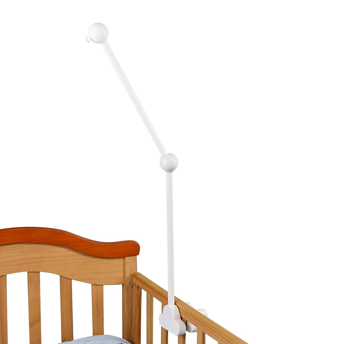 Hleeduo 27 Inch White Wooden Crib Mobile Arm for Nursery Decor