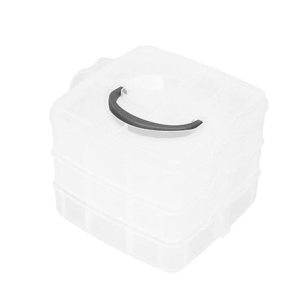 YUKOFE Portable 18 Grids 3‑Tier Clear Plastic Storage Box for Tools Toys Container (photo 3)