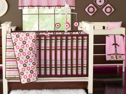Bacati Mod Dots and Stripes Pink and Chocolate Hamper (photo 2)