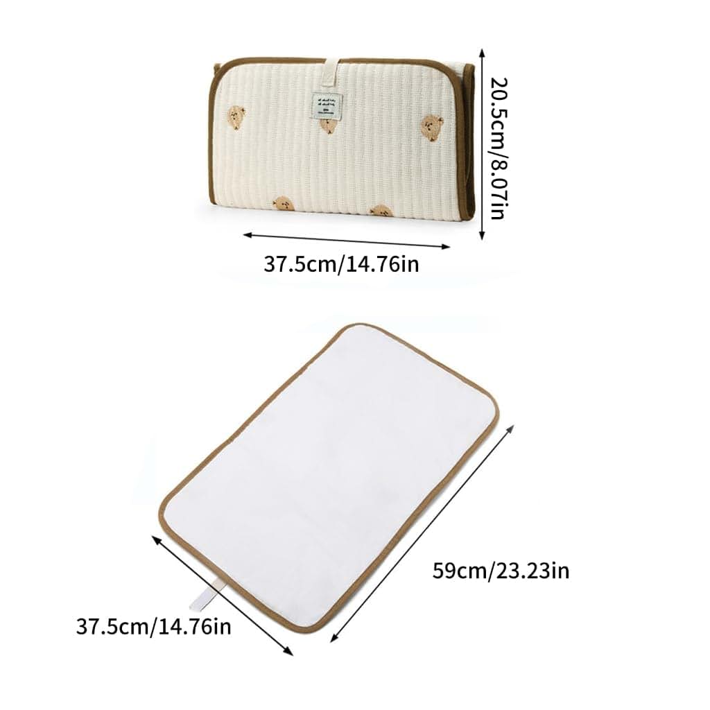 GKOXUQ Portable Baby Changing Pad Foldable & Water Proofing Mat Built-in Mesh Pocket for Newborns and Parents During (photo 2)