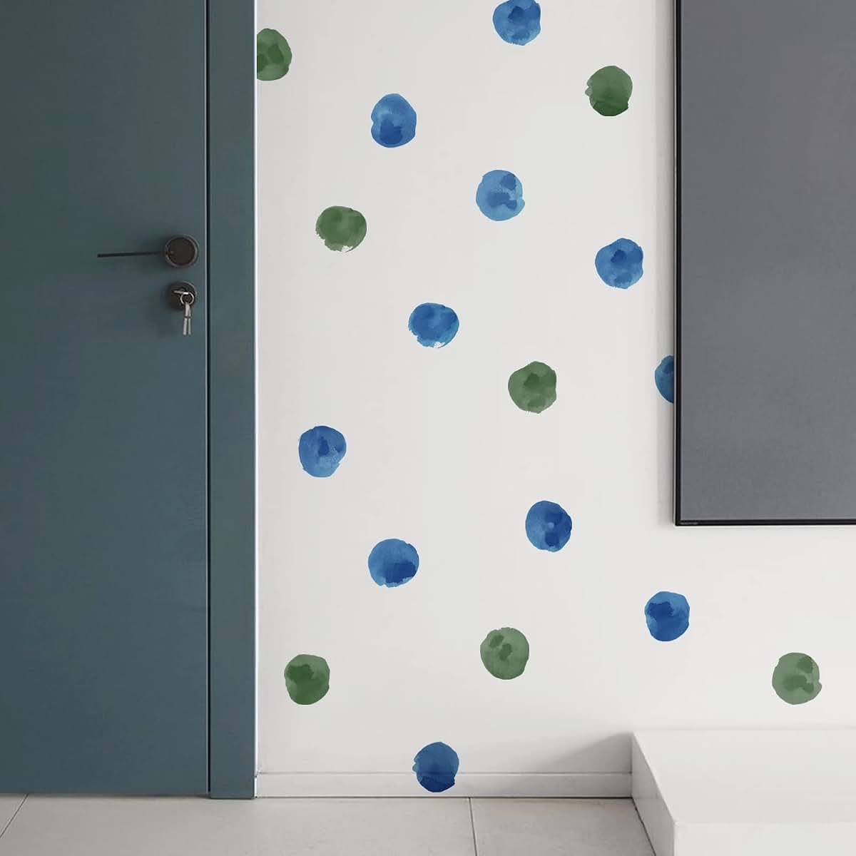 ROFARSO 120 Polka Dot Wall Decals, 2.2 Inch, Blackish Green, Removable PVC Stickers for Nursery and Bedroom