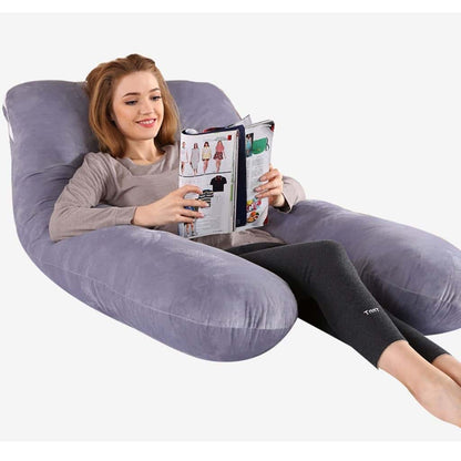 ZYYWX U-Shaped Pregnancy Pillow In Gray, Full Body Maternity Support (photo 2)