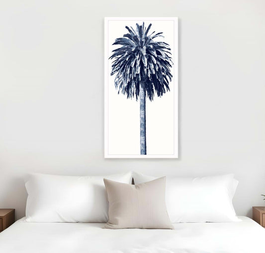 HomeRoots Palm Tree Blue II Framed Wall Art Print