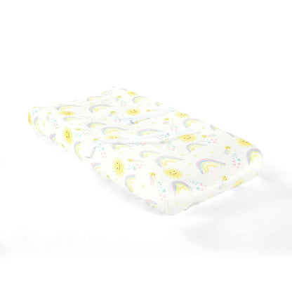Lush Decor Sunshine Rainbow Soft & Plush Changing Pad Cover, 32" x 16", Yellow