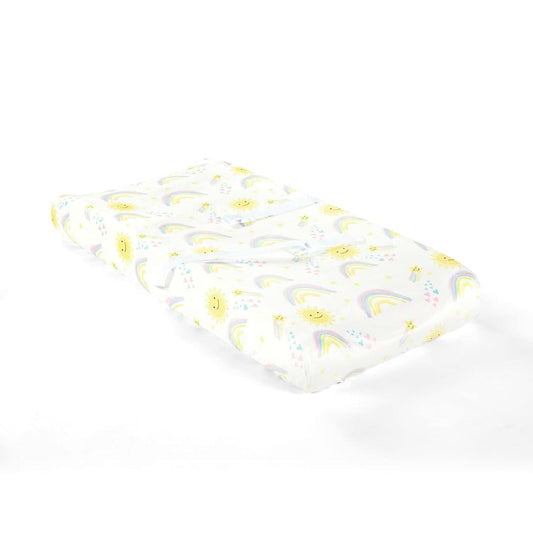 Lush Decor Sunshine Rainbow Soft & Plush Changing Pad Cover, 32" x 16", Yellow