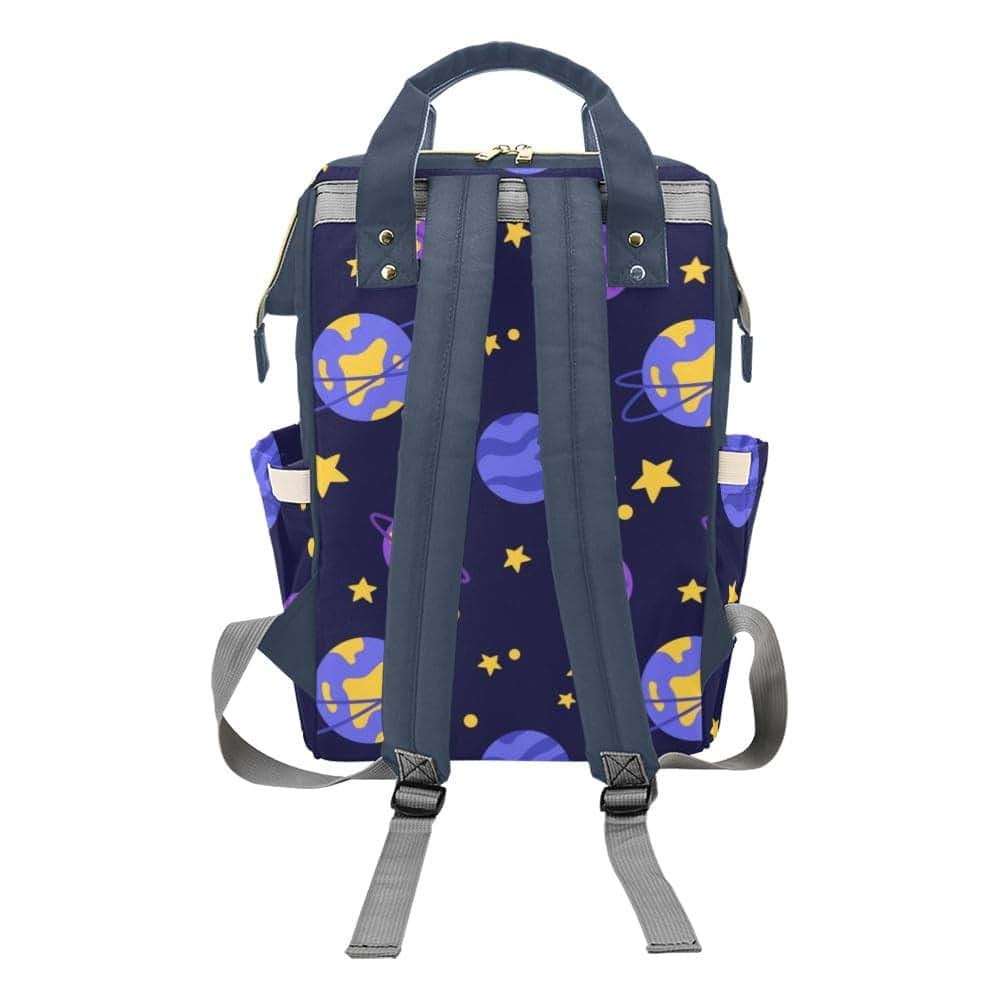 NZOOHY Space Planets and Stars Personalized Diaper Bag Backpack,Custom Name Diaper Backpack Nursing Baby Mommy Bag for (photo 2)