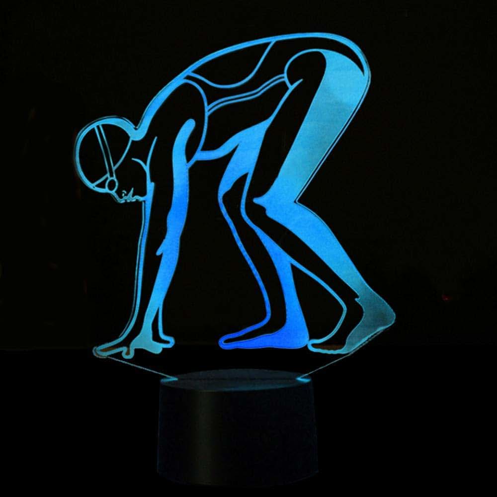 Jinnwell 3D Swimming Night Light Lamp Illusion Led 7 Color Changing Touch Switch Table Desk Decoration Lamps Acrylic (photo 4)