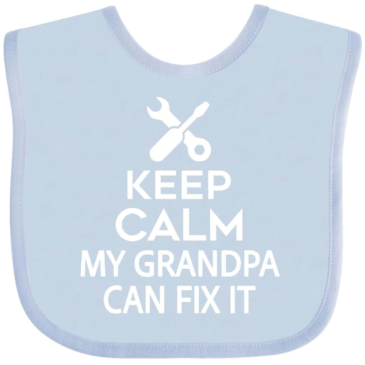 Inktastic Keep Calm My Grandpa Can Fix It Baby Bib