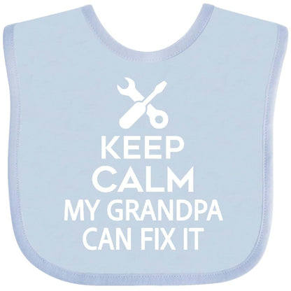 Inktastic Keep Calm My Grandpa Can Fix It Baby Bib