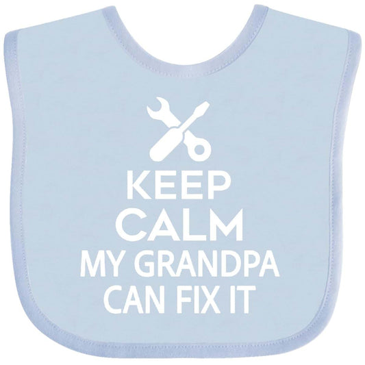Inktastic Keep Calm My Grandpa Can Fix It Baby Bib