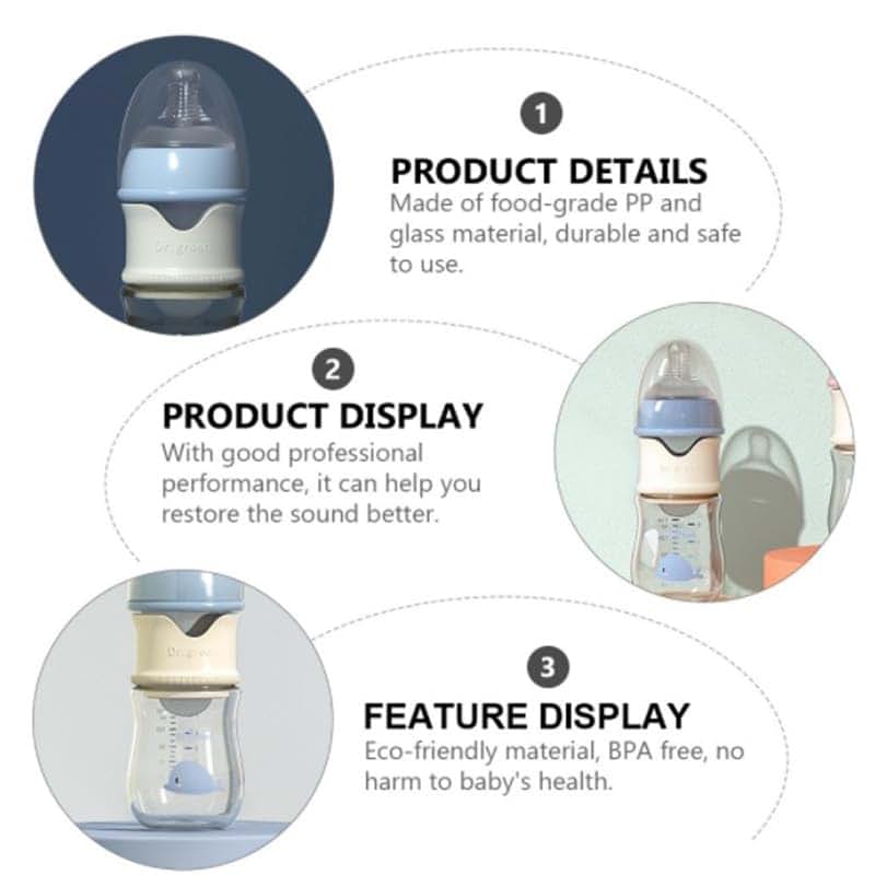 Edlike Glass Feeding Bottle With Formula Dispenser 150ml Blue (photo 3)