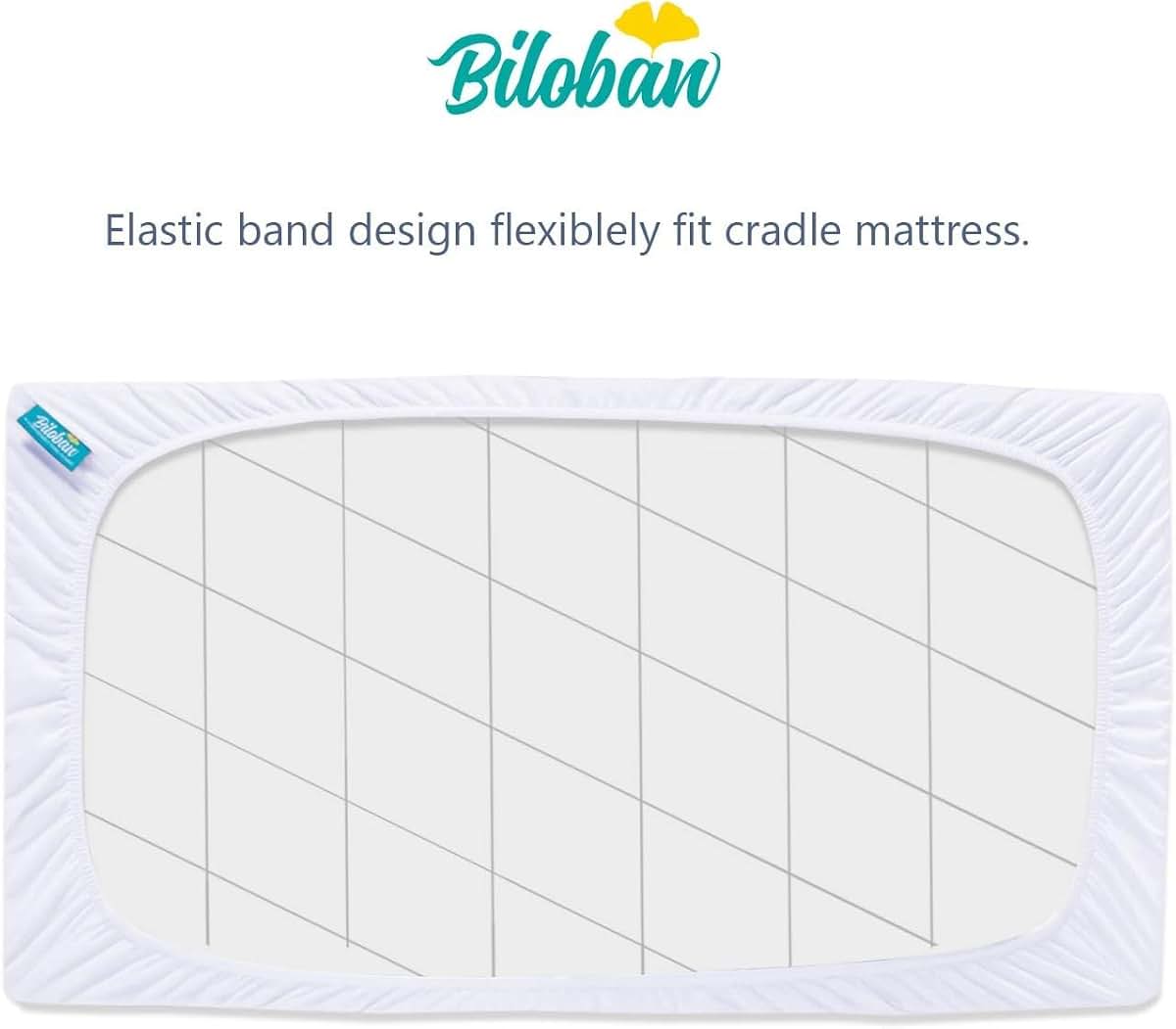 Biloban Cradle Bassinet Mattress Pad Cover, 36x18 Inch, 2 Pack Waterproof Microfiber
