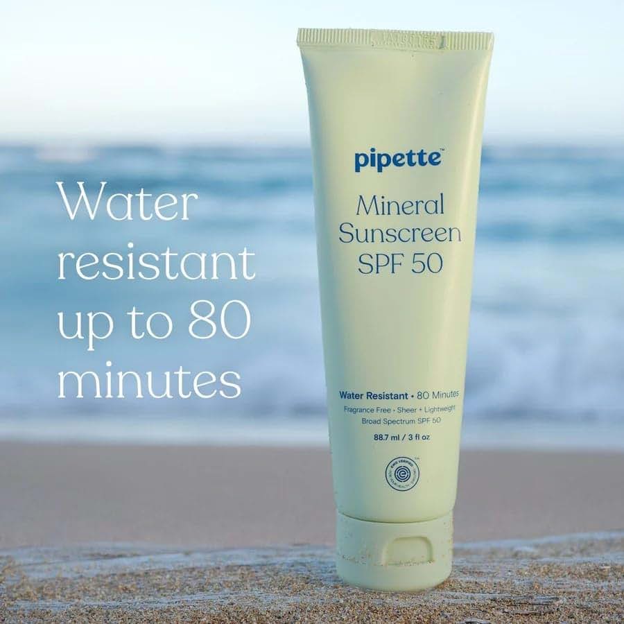 Pipette Fragrance Free Mineral Sunscreen SPF 50, 3 oz 2-Pack