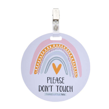 Three Little Tots Rainbow No Touching Baby Car Seat Sign (photo 3)