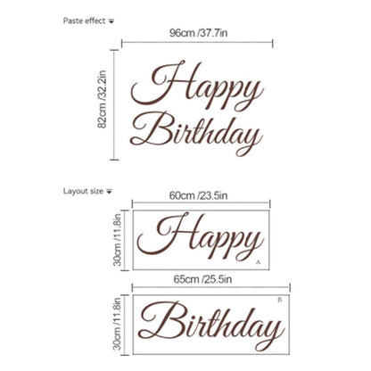 JUNWALL Happy Birthday Sign for Backdrop Wall Sticker (photo 3)