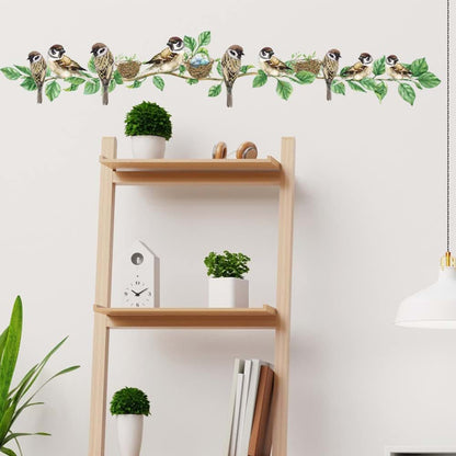 Nobrim Birds Nest Twigs Wall Stickers For Nursery Decor
