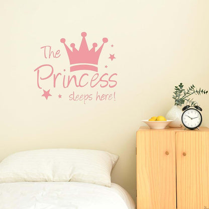 Shouhengda Princess Sleep Here Wall Decal With Crown And Star Art