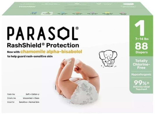 Paraasols Size 1 Chlorine-Free Premium Diapers, 88 Count