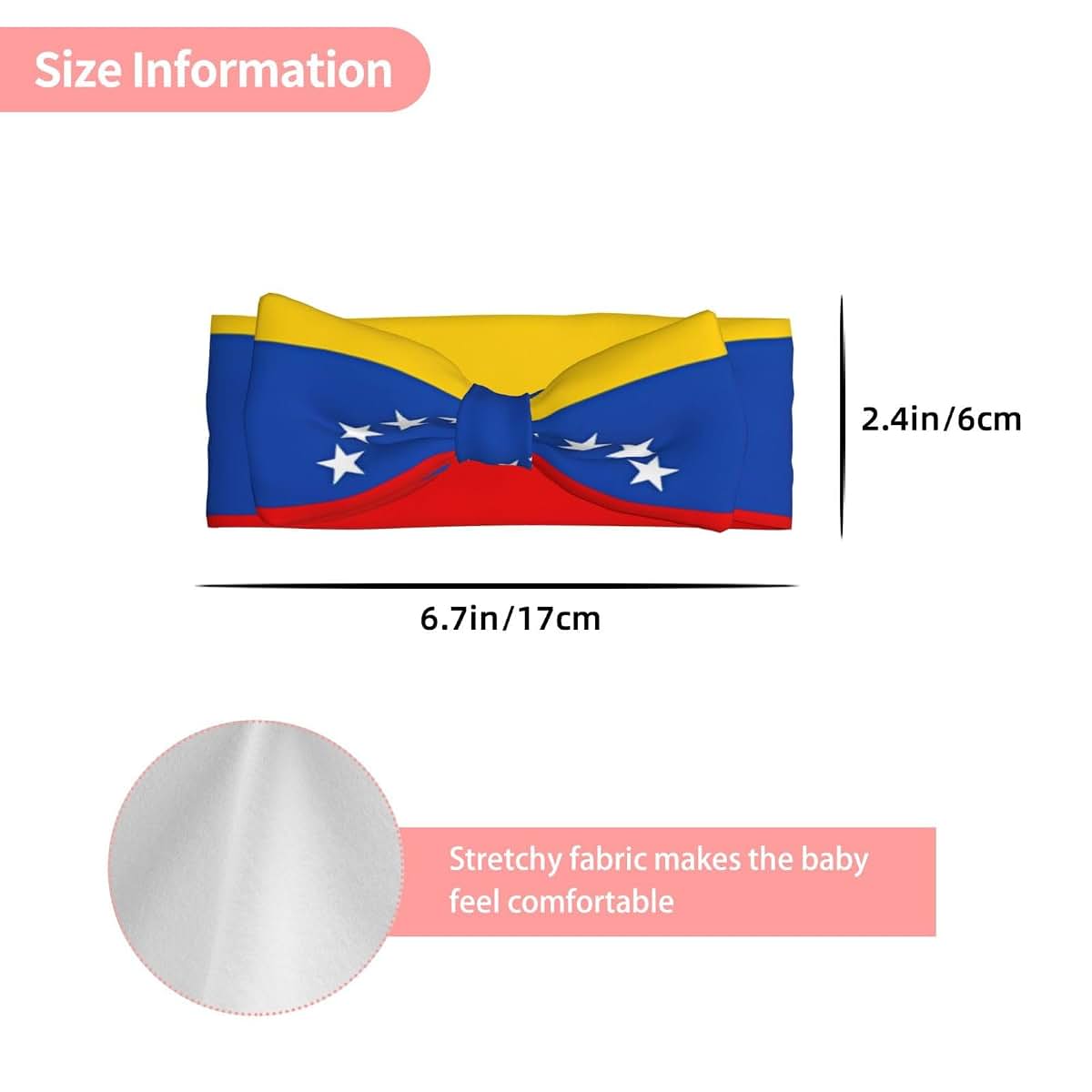 YUYnkhd Flag Of Venezuela Printed Baby Bow Headband For 0-6 Months