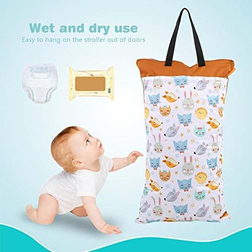 Large Hanging Wet/Dry Pail Bag for Cloth Diapers, Waterproof Reusable