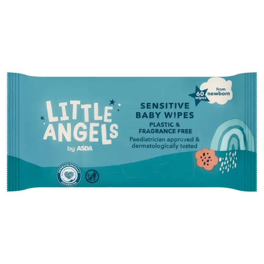 Asda Little Angels Size 5 Nappies 40 Pack With 60 Fragrance Free Baby Wipes (photo 3)