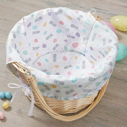 Personalization Universe Personalized Easter Egg Basket – Custom Kids Easter Egg Basket – Embroidered White (photo 3)