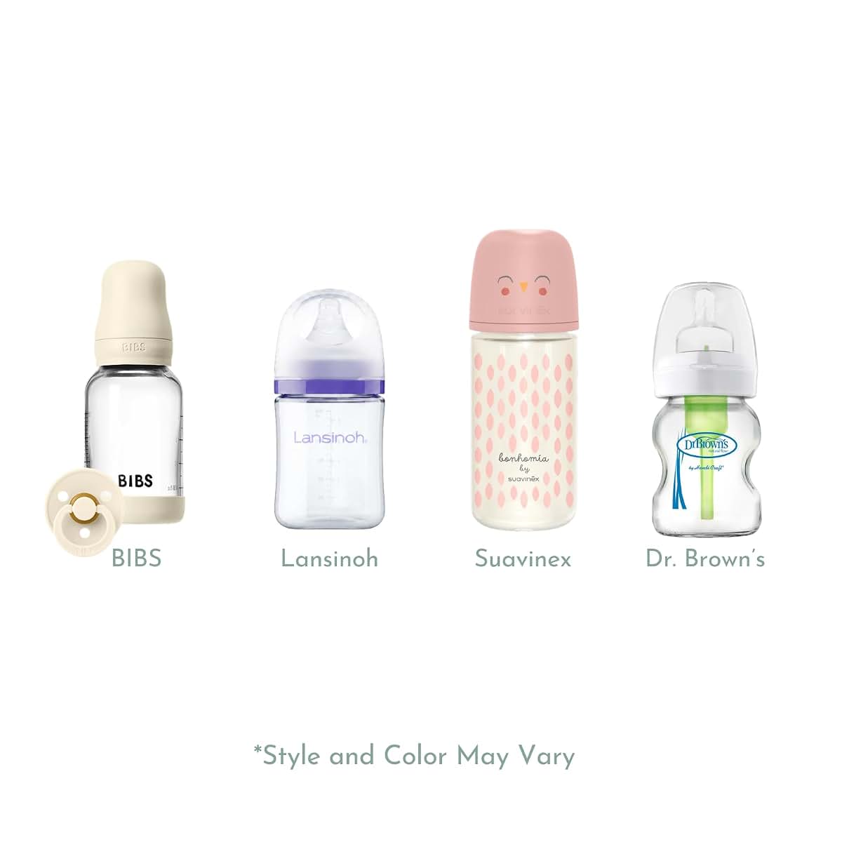 Tiny Trials Glass Baby Bottle Variety Pack With Bonus BIBS Pacifier (photo 2)
