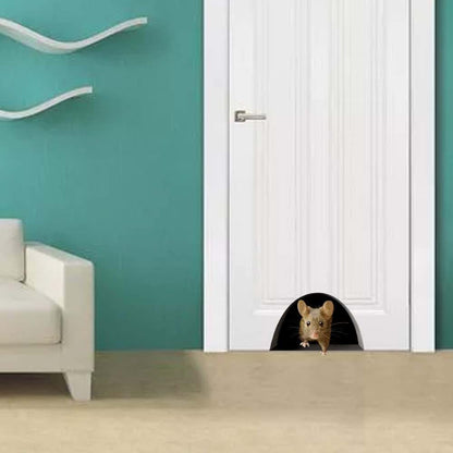 Realistic Mouse Hole Wall Sticker Decal for Home Decor Art