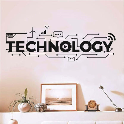 YOYOYU ART HOME DECOR Technology Circuit Pattern Wall Decal, Office Study Tech Theme Wall Sticker