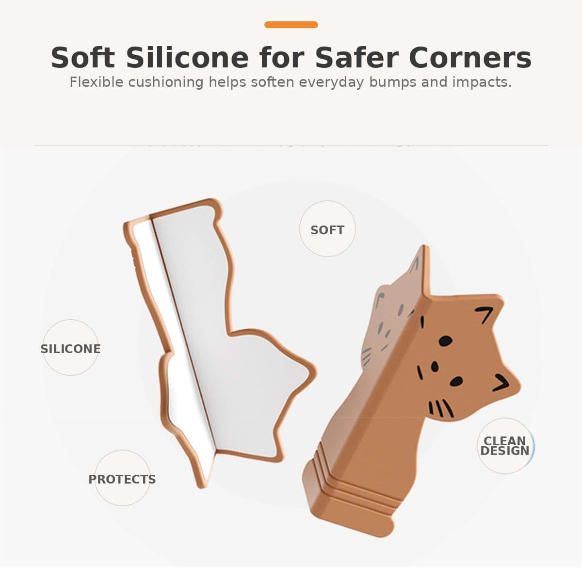 Gulpup Baseboard Corner Protectors, No-Drill Silicone Wall Corner Protector，D (photo 3)