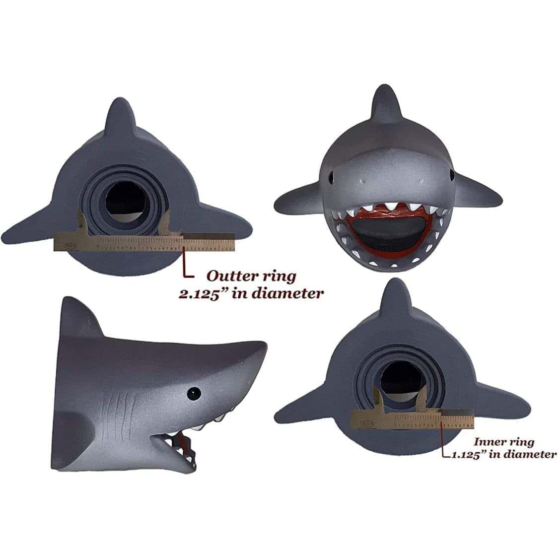 Pineeseatile Children's Bath Spout Cover and Faucet Extender Grey Shark (photo 3)