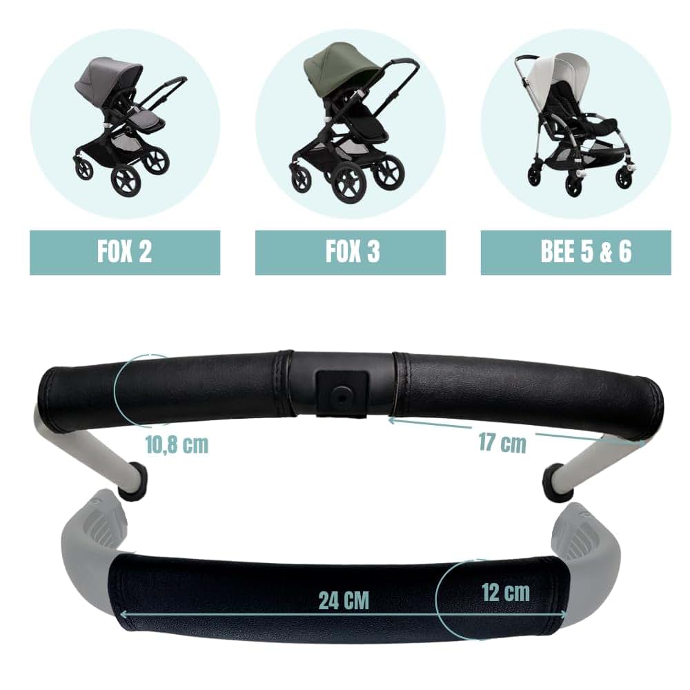 PROTEC TIF | Synthetic Leather Covers Pack for Handlebar and Carry Handle Compatible with Bugaboo Fox 2 and 3 | BEE 6 (photo 3)