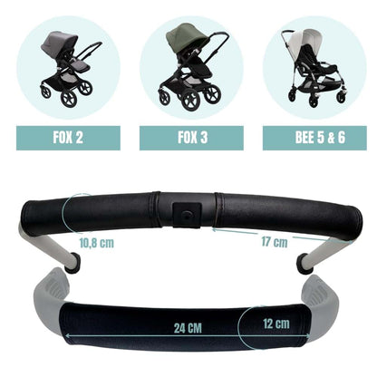 PROTEC TIF | Synthetic Leather Covers Pack for Handlebar and Carry Handle Compatible with Bugaboo Fox 2 and 3 | BEE 6 (photo 3)
