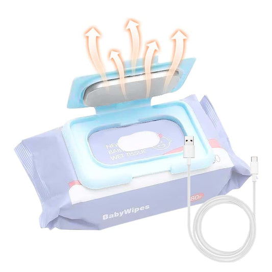 YUHOME Portable Wipe Warmer, USB Powered Blue Heater for Diaper Changes