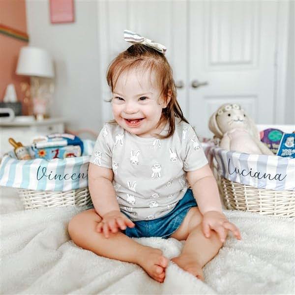 Personalization Universe Personalized Delicate Stripes Easter Basket (photo 4)
