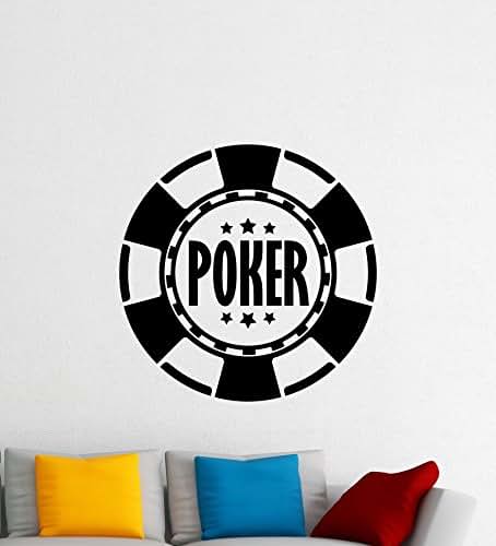 Hannah Larsen Poker Chip Wall Decal Aces Bet Casino Play Room Vinyl Sticker Holdem Cards Game Gaming Nursery Wall Art