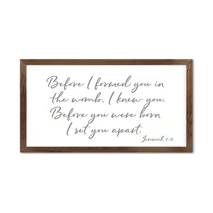 UFunhome Wooden Wall Plaque With Jeremiah 1:5 Verse
