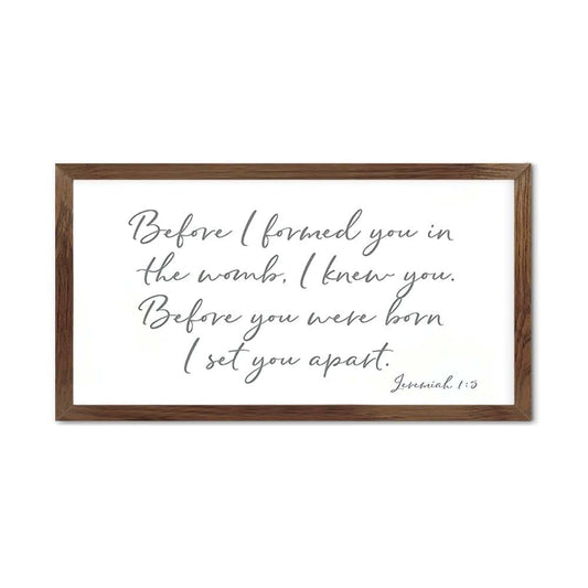 UFunhome Wooden Wall Plaque With Jeremiah 1:5 Verse