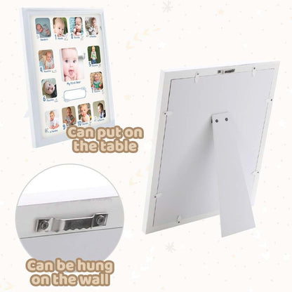 Comfecto Baby First Year Photo Frame, 12 Month Babies Picture Frame Collage, Baby's First Year Memory Frame, Milestone (photo 4)