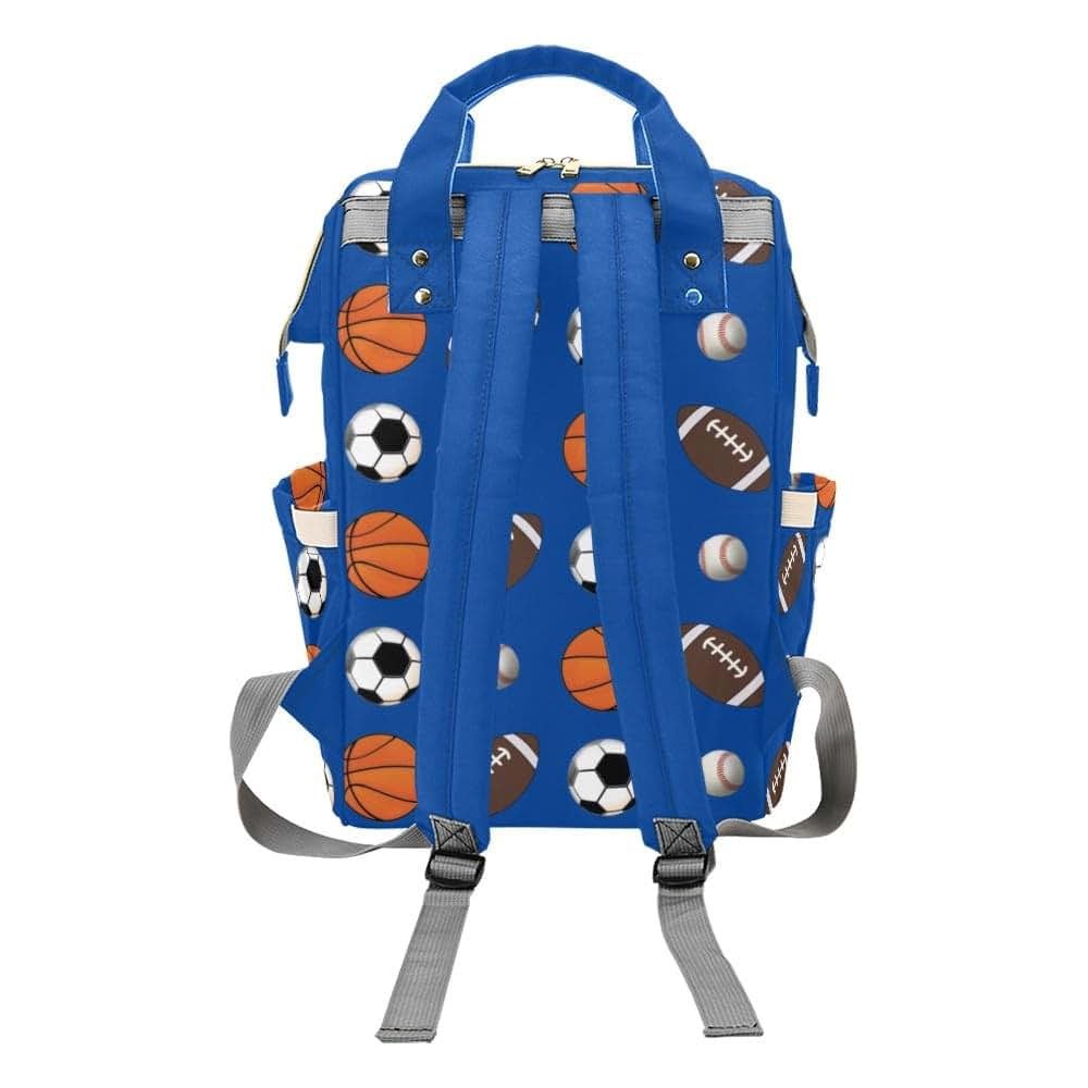 YallLocoMo Custom Diaper Bag Backpack Name Gift Sports Basketball Baseball Soccer Cute Versatile Travel Bag: Large