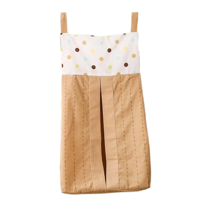 CribMATE Nursery Crib Baby Diaper Stacker 1 PC Beige Pock Dots Crib diaper Hanger Stacker (Beige Dots)