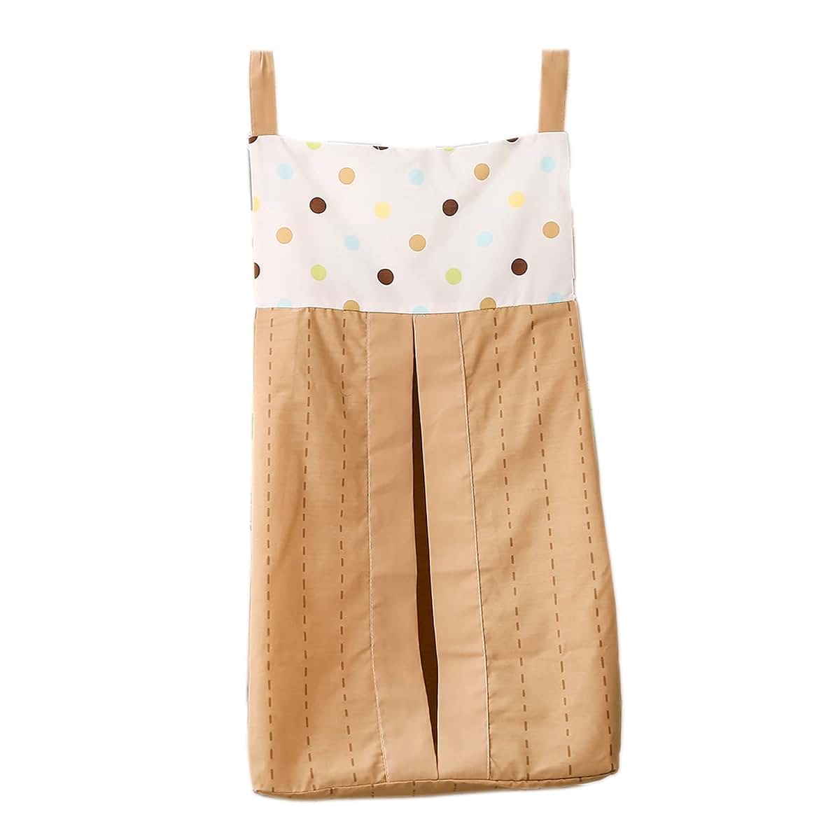 CribMATE Nursery Crib Baby Diaper Stacker 1 PC Beige Pock Dots Crib diaper Hanger Stacker (Beige Dots)