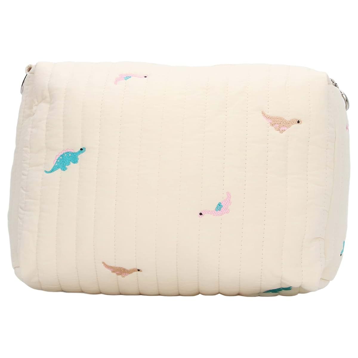 Jopwkuin Diaper Bag Pouch Organizer for Travel, Cotton Dinosaur Embroidery
