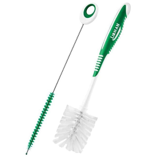 LIBMAN COMMERCIAL Libman 1025460 2.5 in. Soft Bristle 6 in. Plastic & Rubber Handle Bottle & Straw Brush Set Green &