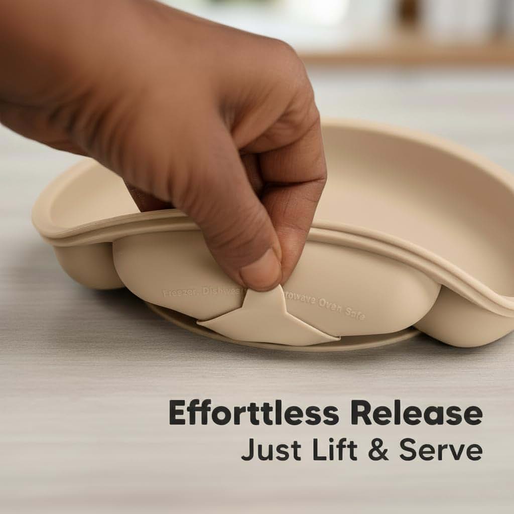 EKOSELLA Silicone Toddler Feeding Plates with Suction Cups
