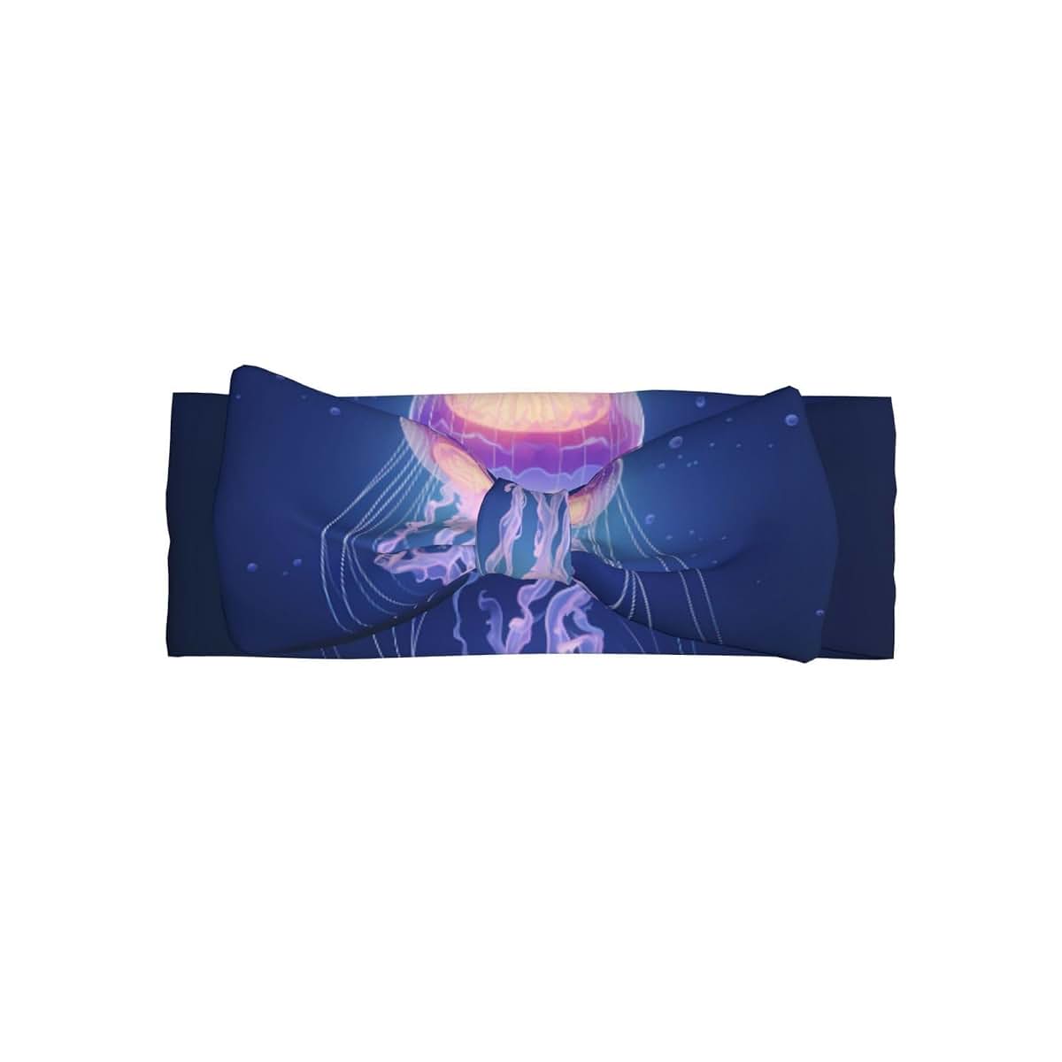 Glowing Jellyfish Print Baby Bow Headband for Newborns and Babies
