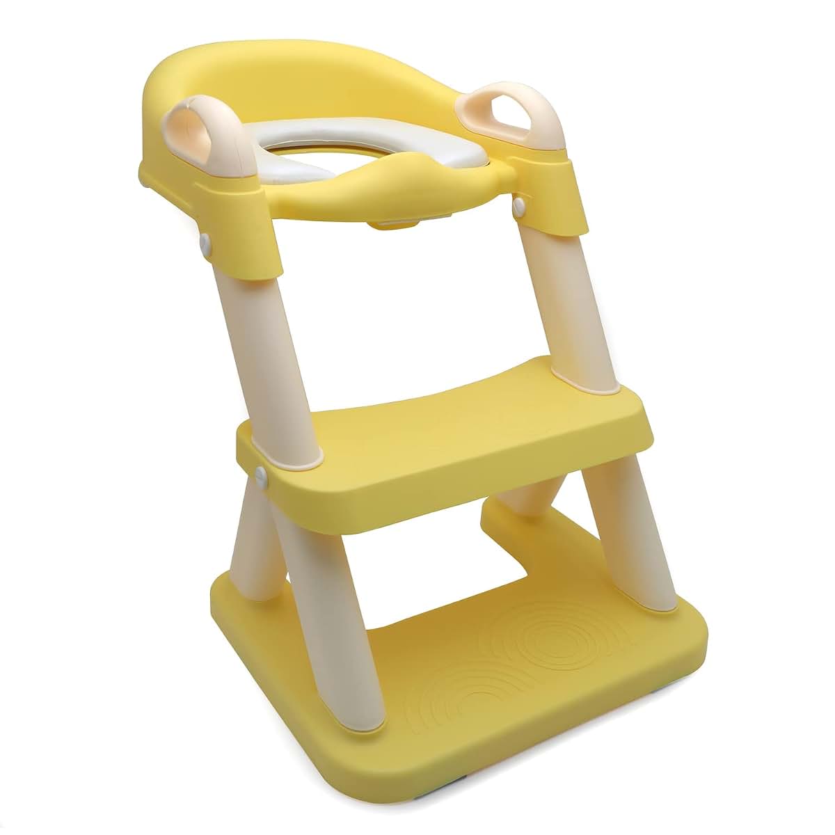 XKMT- Yellow Toddler Potty Training Seat Ladder Wider Step Toilet Chair Infant Kid Bathroom Trainer