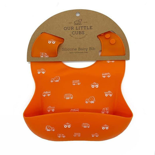 Our Little Cubs Silicone Baby Bibs With Adjustable Neck Strap And Food Catcher